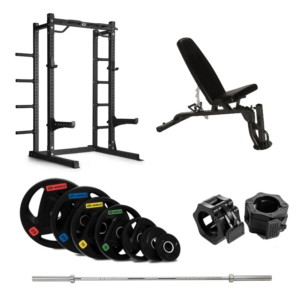 Abilica - HR 500 Half Rack Olympic med bänk - 110 kg